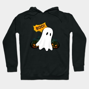 Boo Little Ghost Happy Halloween Hoodie